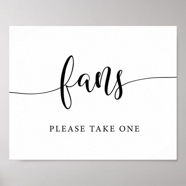 Rustic Wedding Fans Please Take One Sign (Front)