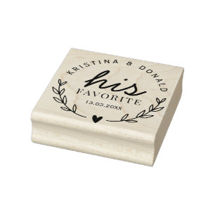 Rustic Wedding Favour His Favourite Self-inking S Rubber Stamp