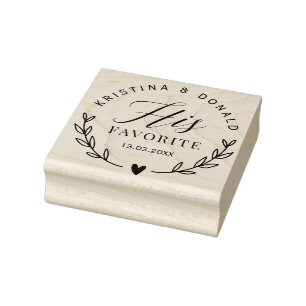 Rustic Wedding Favour His Favourite Self-inking S Rubber Stamp