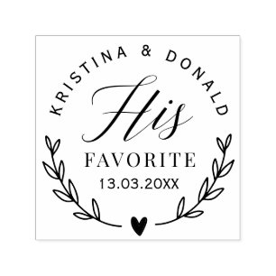 Rustic Wedding Favour His Favourite Self-inking S Self-inking Stamp