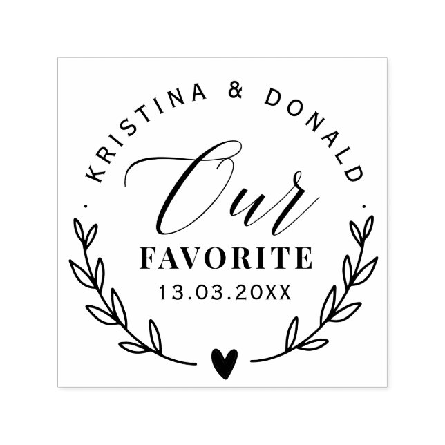 Rustic Wedding Favour Our Favourite   Self-inking  Self-inking Stamp (Design)