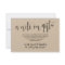 Rustic Wedding Gifts Card