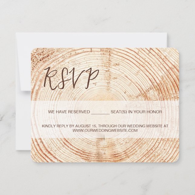 Rustic wedding Grain RSVP SCRIPT reserved Seating  Card (Front)