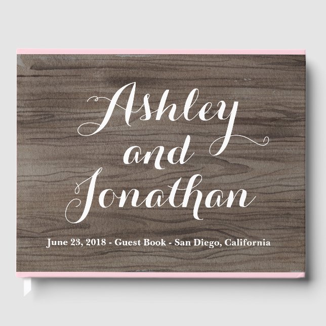 Rustic Wedding Guest Book Custom Boho Guest Book (Front)