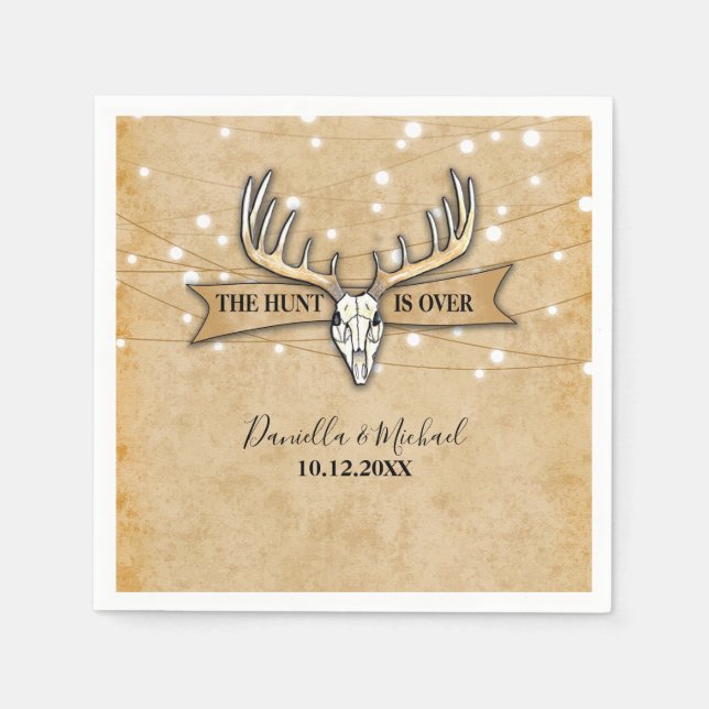 Rustic Wedding Hunt Is Over Napkin (Front)