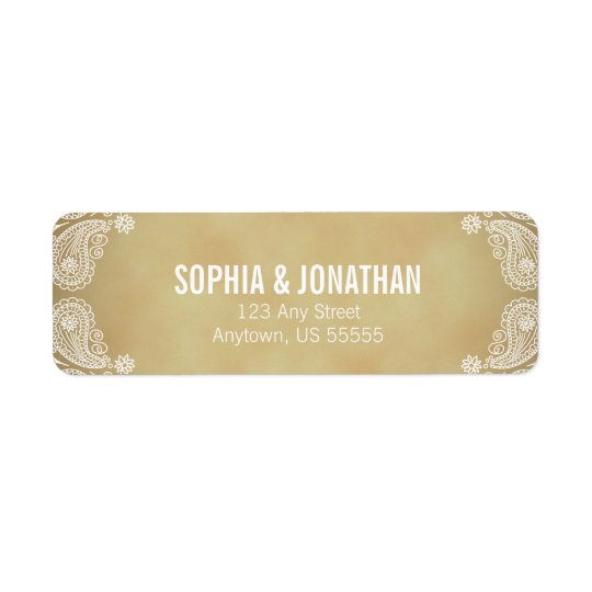 Rustic Wedding I Hand Drawn Paisley Return Address Return Address Label