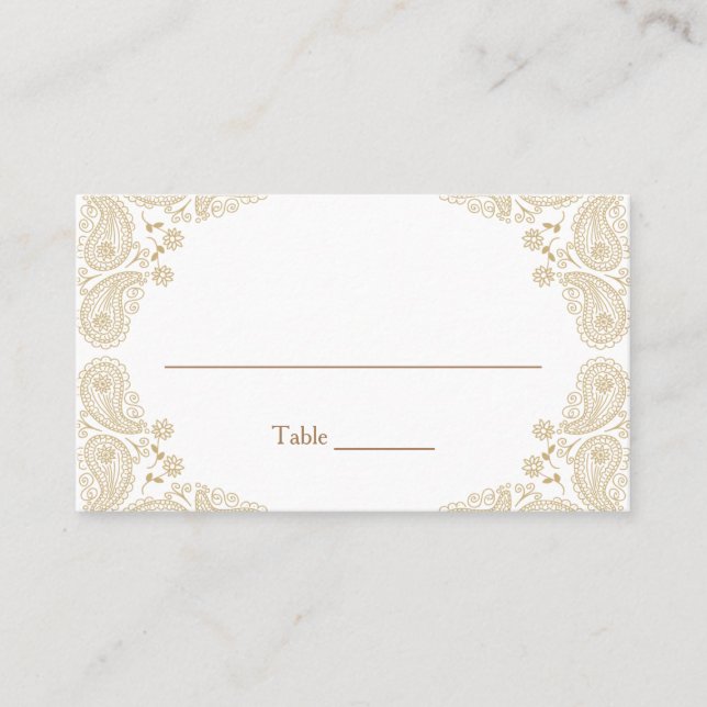 Rustic Wedding I Paisley Table Assignment Card (Front)
