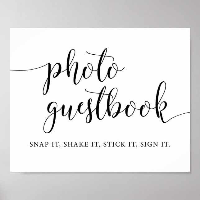 Rustic Wedding Instant Photo Guestbook Sign (Front)