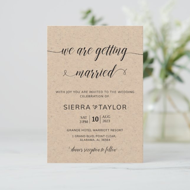 Rustic Wedding Invitation (Standing Front)