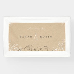 Rustic Wedding Invitation Banner – Textured Tan Ba