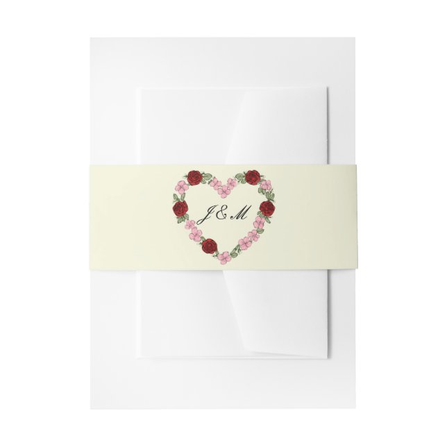 rustic wedding invitation belly band (Front Example)