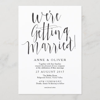 Rustic Wedding Invitation Black