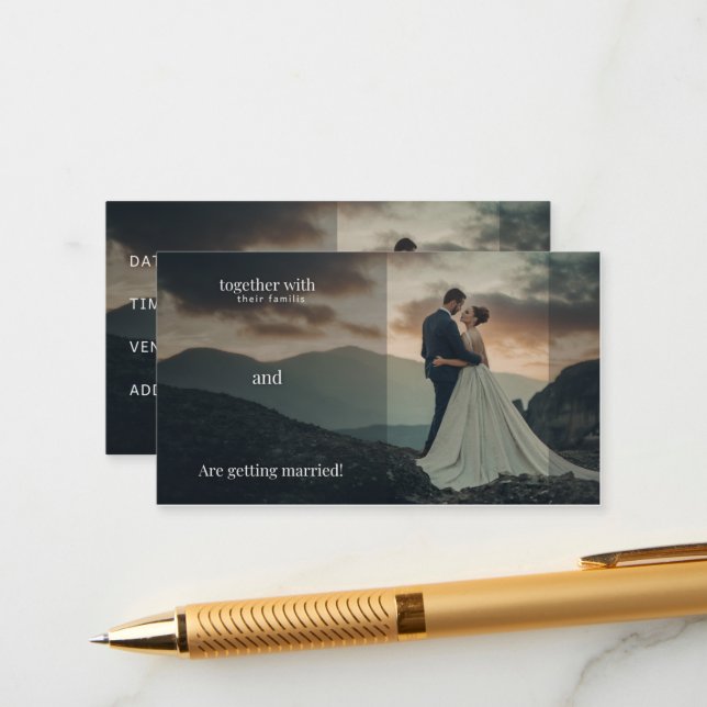 Rustic Wedding Invitation - Getting married (Front/Back In Situ)