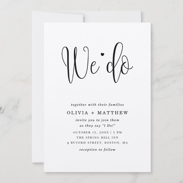 Rustic wedding invitation kraft. We do invite (Front)