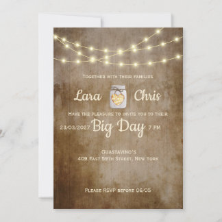 Rustic Wedding Invitation – String light 