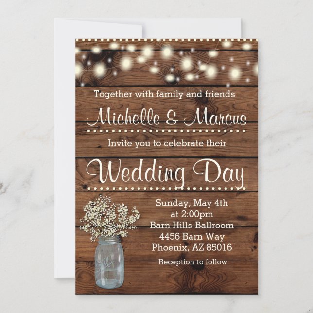 Rustic Wedding Invitation, Wedding Invitation (Front)