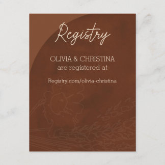 Rustic Wedding Invitations, Registry Card, Brown Enclosure Card