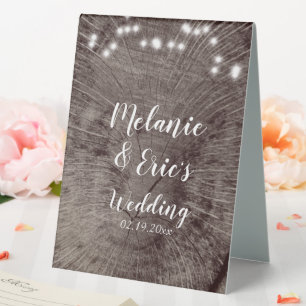 Rustic Wedding Log Lights Wedding 