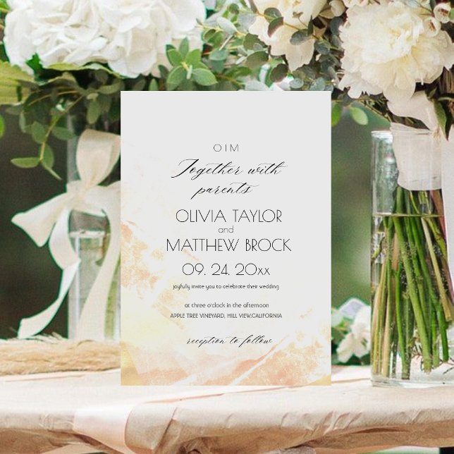 Rustic Wedding Mountain Sunset Beige Wedding Invitation (Creator Uploaded)