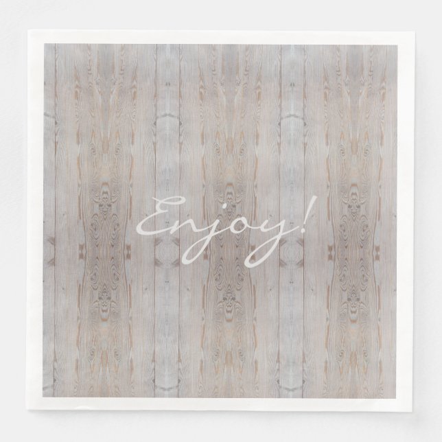 Rustic Wedding Party Light Wood Country Napkin (Front)