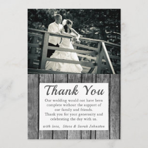 Rustic Wedding Photo Thank You Cards