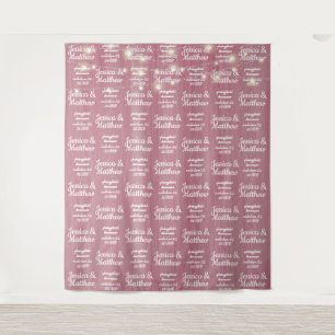 Rustic Wedding Pink Backdrop Step and Repeat Tapestry