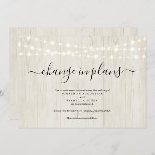 Rustic Wedding Postponement Announcement