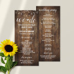 Rustic Wedding Program<br><div class="desc">The template features a rustic wood base and string lights. Make it your own by adding your text (and personal photos). To access advanced editing tools, please go to “Personalise”, scroll down and press the "click to customise further" link. For more matching designs click the link “Other products from this...</div>