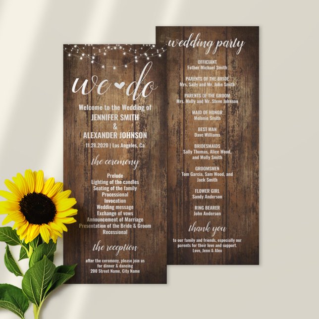 Rustic Wedding Program (Creator Uploaded)