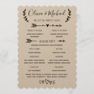 Rustic Wedding Program Order of Events