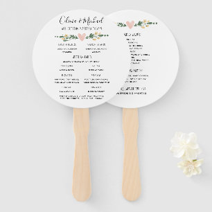 Rustic Wedding Program Order of Events Hand Fan