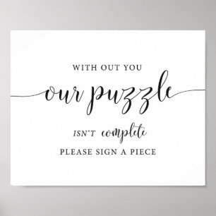 Rustic Wedding Puzzle Guest Book Sign