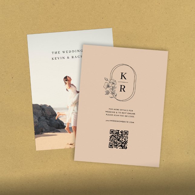 Rustic Wedding QR Code Scan Photo Enclosure Card (Creator Uploaded)