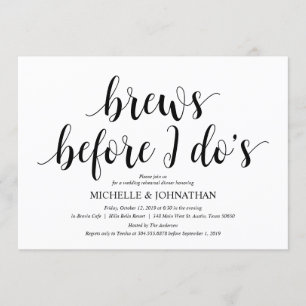 Rustic Wedding Rehearsal Dinner, Black and White Invitation