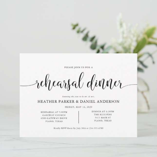 Rustic Wedding Rehearsal Dinner Invitation (Standing Front)