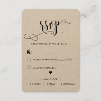Rustic Wedding RSVP Card