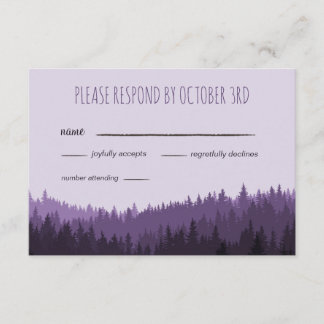 Rustic Wedding RSVP in the Mountains Card