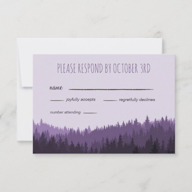 Rustic Wedding RSVP in the Mountains Card (Front)