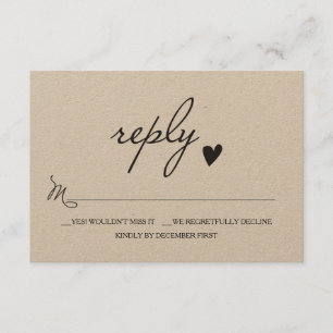 Rustic Wedding RSVP - Respons Card