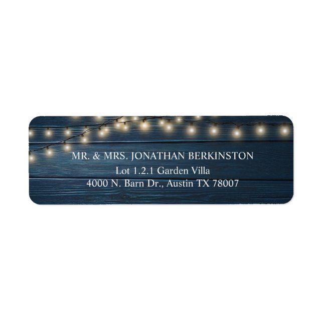 Rustic Wedding RSVP Return Address Label (Front)