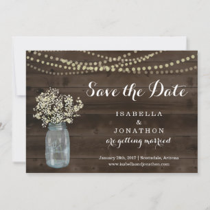Rustic Wedding Save the Date Announcement