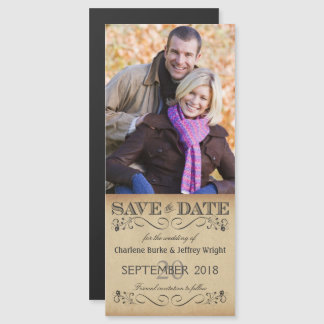 Rustic Wedding Save the Date Magnetic Photo Invite