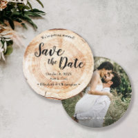 Rustic Wedding Save the date photo Wood Grain