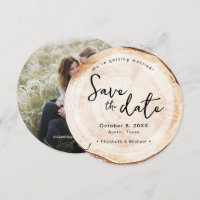 Rustic Wedding Save the date photo Woodcut Print