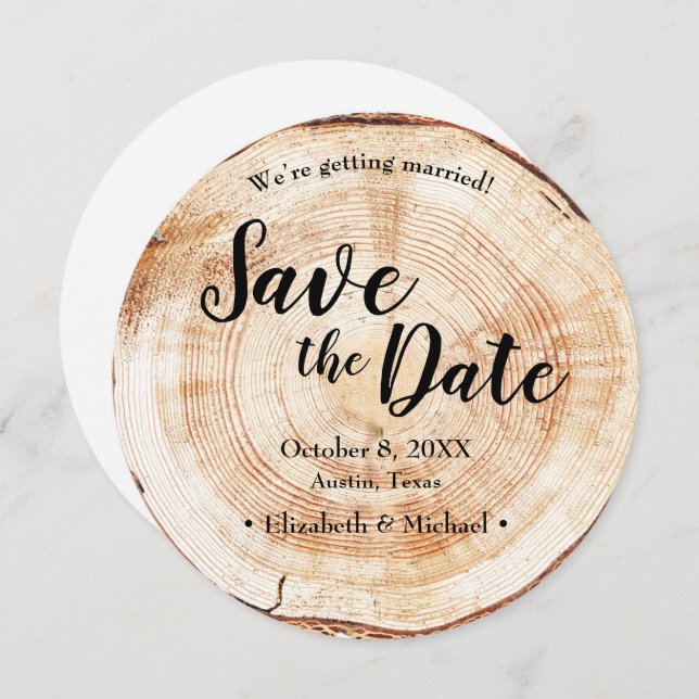 Rustic Wedding Save the date QR Code website Invitation (Front/Back)