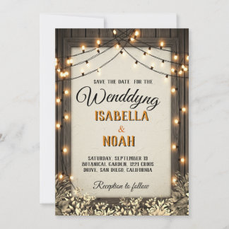 Rustic Wedding Save the Date Templates with Fall F