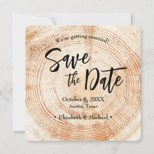 Rustic Wedding Save the date with QR code website Invitation
