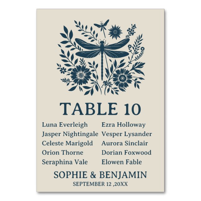 Rustic Wedding Seating Cards (Front)
