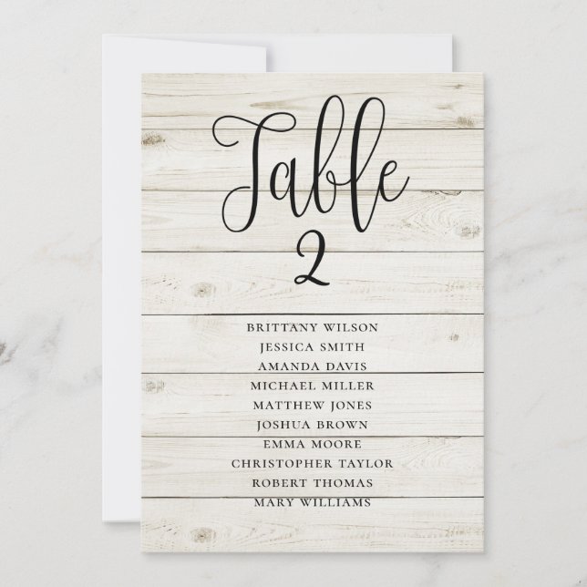 Rustic wedding seating chart. Modern country Invitation (Front)