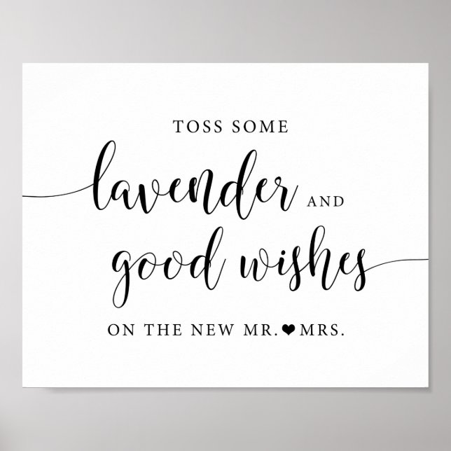 Rustic Wedding Send Off Lavender Toss Sign (Front)